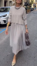 Women Inner Dress + Top Casual Suit