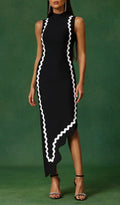Women Round Neck Irregular Wavy Elegant Casual Dress