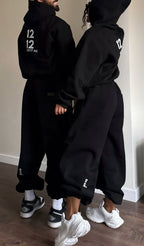 Womens Round Neck Hooded Digital Printed Casual Couple Outfit