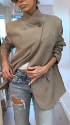 Women Round Neck Casual Jacket