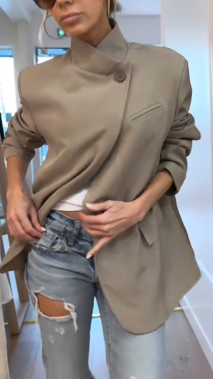 Women Round Neck Casual Jacket