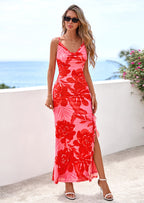PRETTYGARDEN Women's Summer Floral Maxi Dress Spaghetti Strap Mesh Spring Wedding Guest Dresses Beach Vacation Sundress