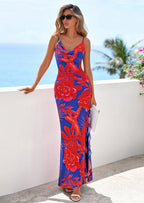 PRETTYGARDEN Women's Summer Floral Maxi Dress Spaghetti Strap Mesh Spring Wedding Guest Dresses Beach Vacation Sundress