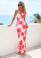 PRETTYGARDEN Women's Summer Floral Maxi Dress Spaghetti Strap Mesh Spring Wedding Guest Dresses Beach Vacation Sundress