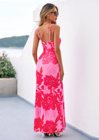 PRETTYGARDEN Women's Summer Floral Maxi Dress Spaghetti Strap Mesh Spring Wedding Guest Dresses Beach Vacation Sundress