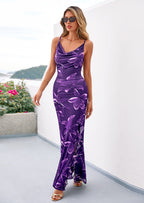 PRETTYGARDEN Women's Summer Floral Maxi Dress Spaghetti Strap Mesh Spring Wedding Guest Dresses Beach Vacation Sundress