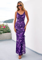 PRETTYGARDEN Women's Summer Floral Maxi Dress Spaghetti Strap Mesh Spring Wedding Guest Dresses Beach Vacation Sundress