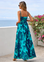 PRETTYGARDEN Women's Floral Maxi Dress Summer Outfits Spaghetti Strap Flowy Long Sundress Beach Vacation Boho Dresses