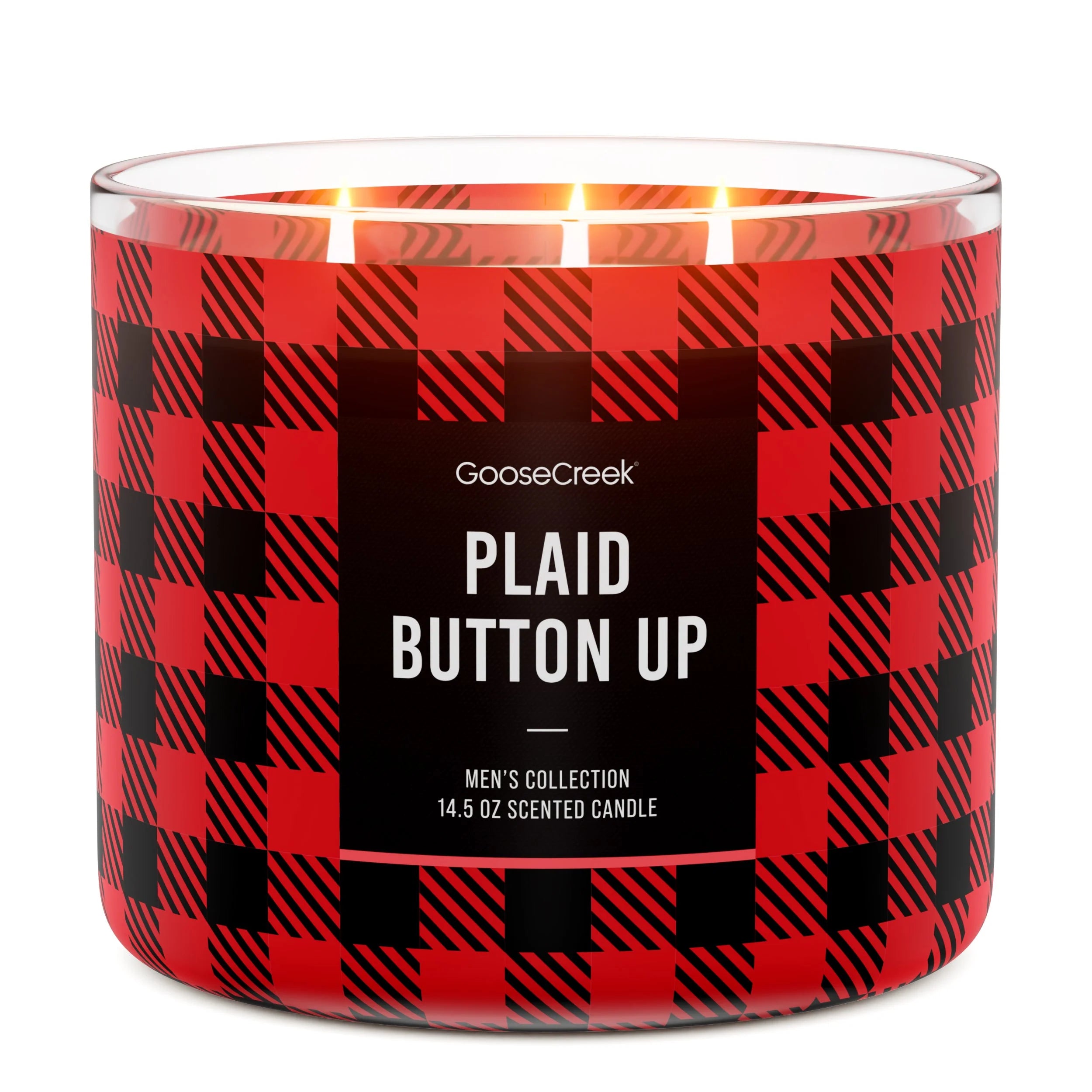 Plaid Button-up 3-Wick Candle