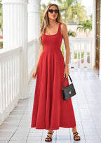 PRETTYGARDEN Cocktail Dresses for Women Formal Summer Sleeveless A Line Long Flowy Spring Wedding Guest Party Midi Dress