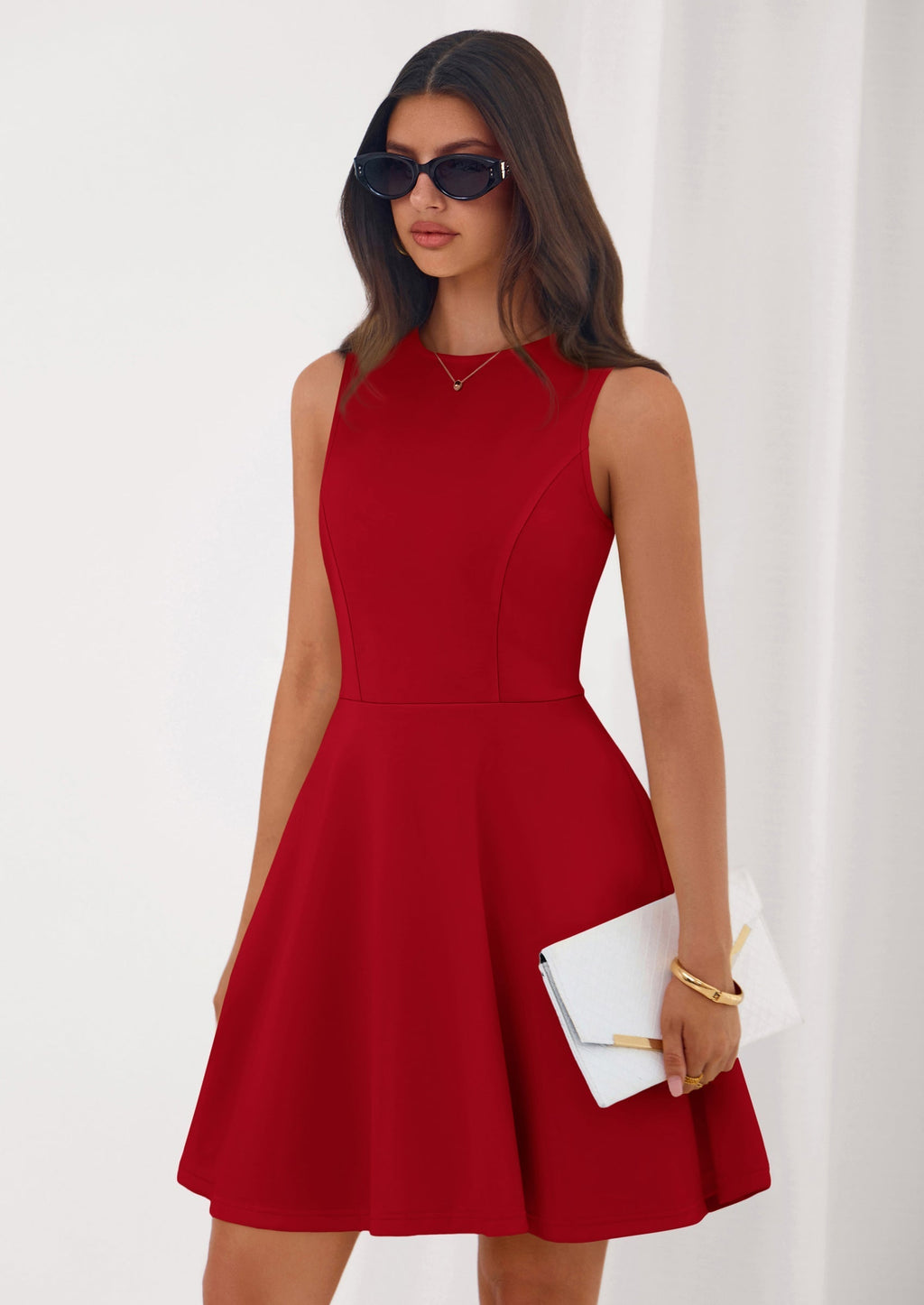 PRETTYGARDEN A Line Dresses for Women Elegant Classy Sleeveless Summer Short Tank Cocktail Party Spring Mini Dress