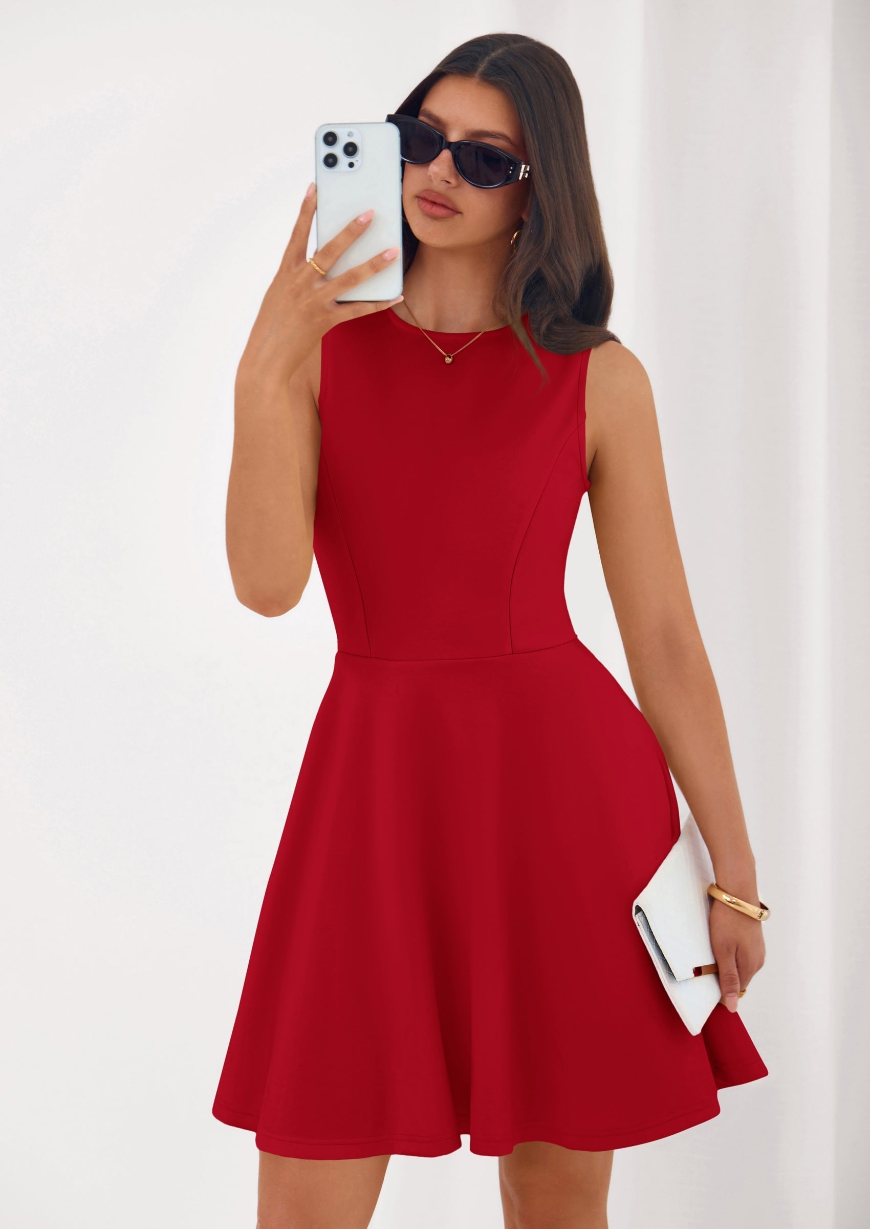 PRETTYGARDEN A Line Dresses for Women Elegant Classy Sleeveless Summer Short Tank Cocktail Party Spring Mini Dress
