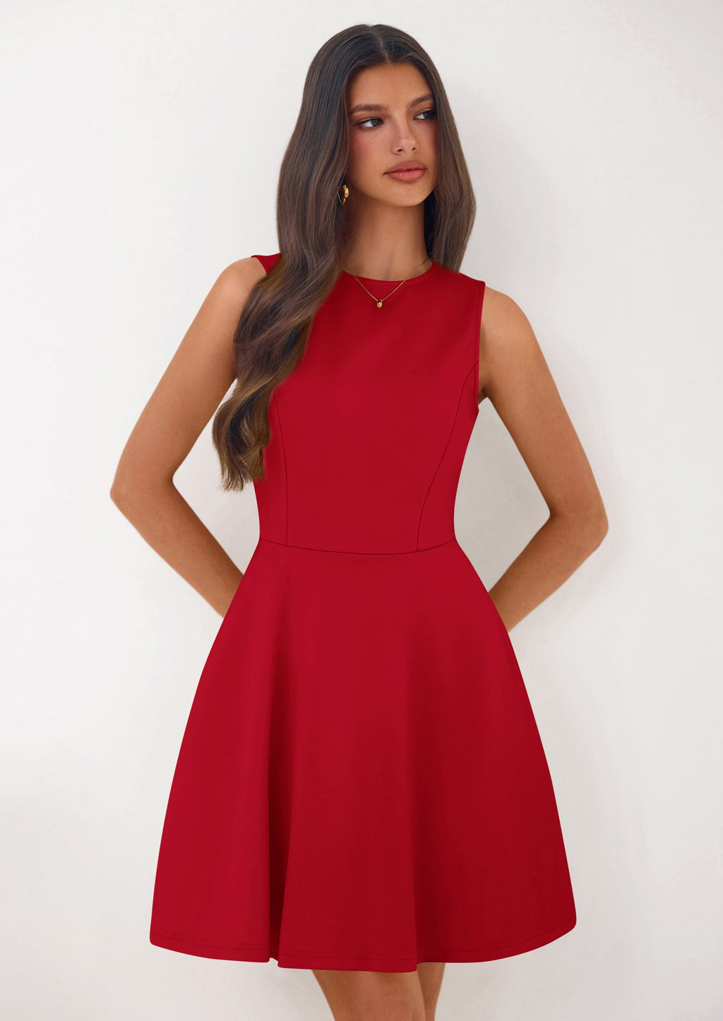 PRETTYGARDEN A Line Dresses for Women Elegant Classy Sleeveless Summer Short Tank Cocktail Party Spring Mini Dress