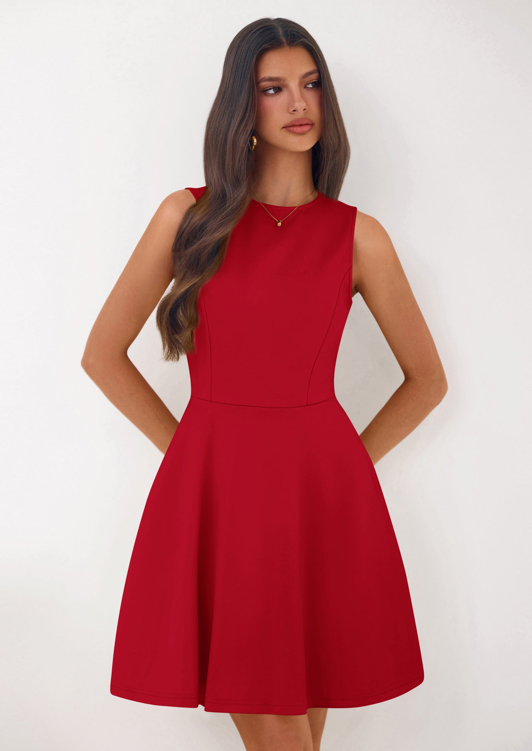 PRETTYGARDEN A Line Dresses for Women Elegant Classy Sleeveless Summer Short Tank Cocktail Party Spring Mini Dress