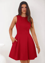 PRETTYGARDEN A Line Dresses for Women Elegant Classy Sleeveless Summer Short Tank Cocktail Party Spring Mini Dress
