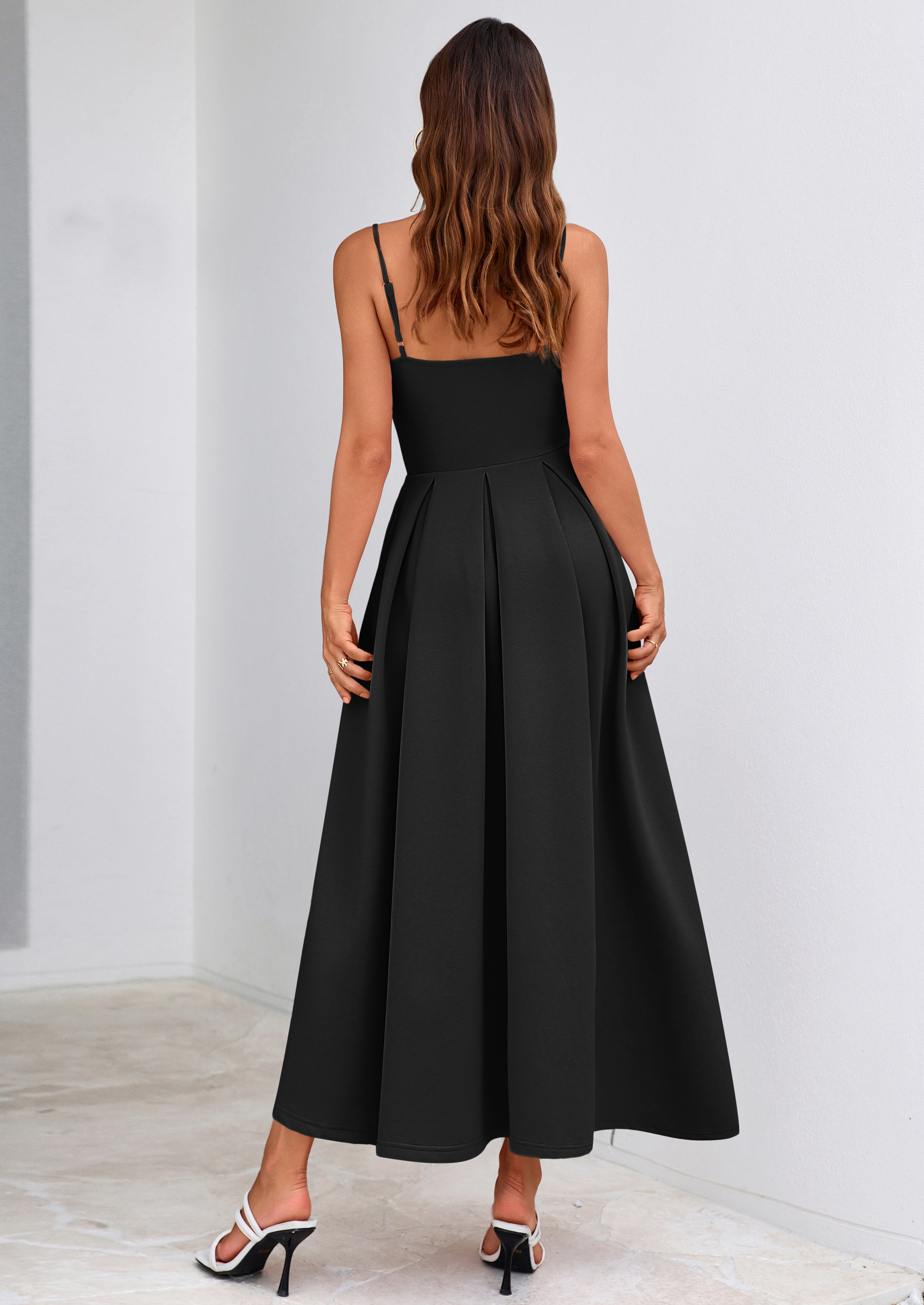 PRETTYGARDEN Cocktail Dresses for Women Spring Elegant Ruffle A Line Long Flowy Summer Formal Wedding Guest Maxi Dress