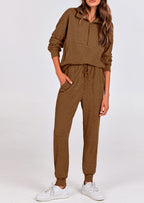 PRETTYGARDEN Women's Fall 2 Piece Lounge Sets Zip Up Sweatshirt Jogger Pants Sweat Track Suits Travel Outfit Winter Clothing
