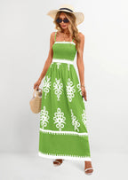 PRETTYGARDEN Summer Dress for Women Floral Sundress Spaghetti Strap Flowy Beach Vacation Boho Maxi Dresses