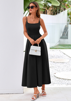PRETTYGARDEN Cocktail Dresses for Women Spring Elegant Ruffle A Line Long Flowy Summer Formal Wedding Guest Maxi Dress