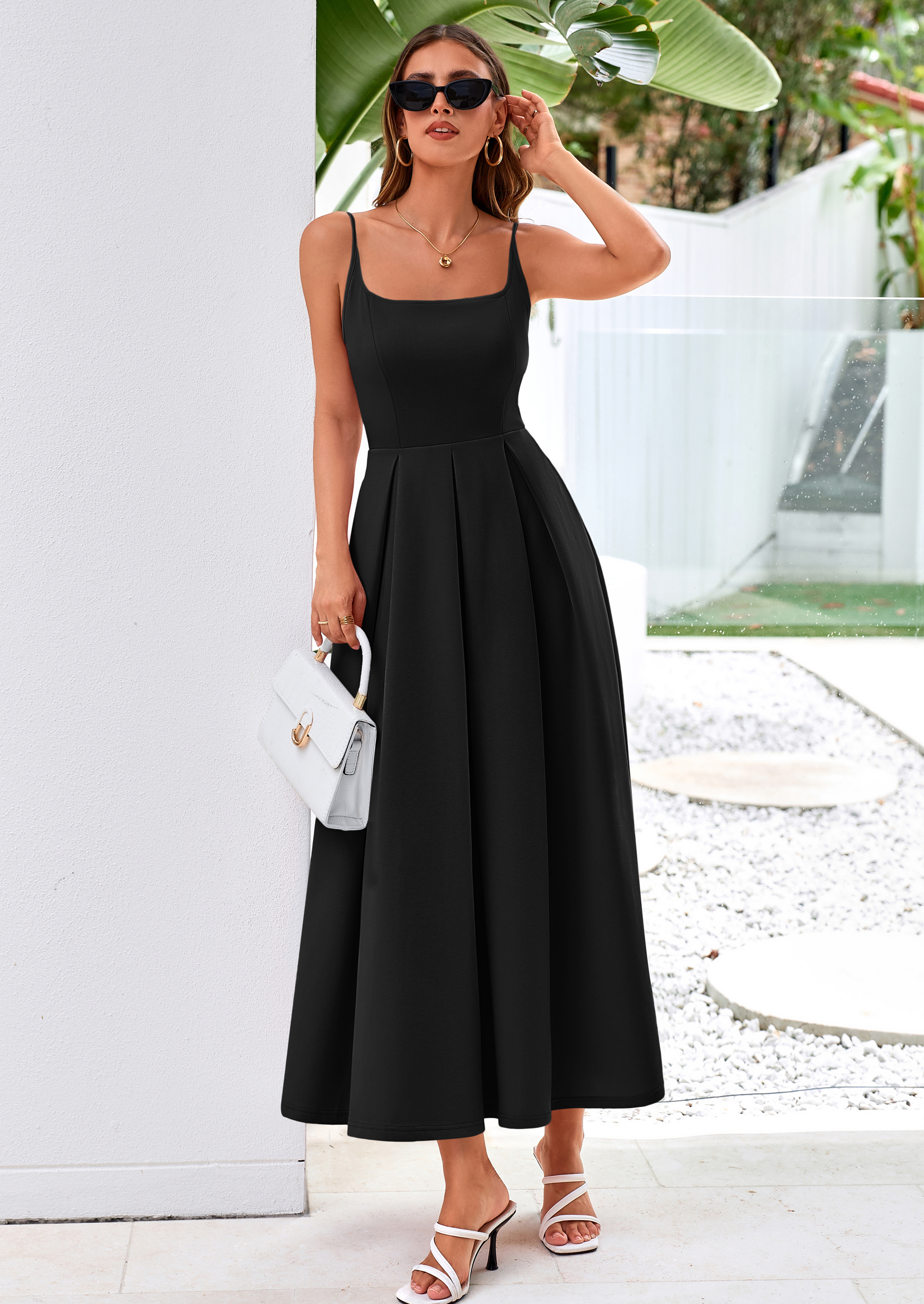 PRETTYGARDEN Cocktail Dresses for Women Spring Elegant Ruffle A Line Long Flowy Summer Formal Wedding Guest Maxi Dress