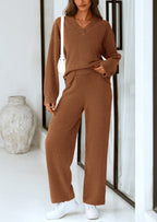 PRETTYGARDEN Lounge Sets for Women Two Piece Sweaters Pajama Set Fall Fashion Loungewear Outfits Matching Winter Clothes