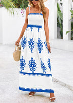 PRETTYGARDEN Summer Dress for Women Floral Sundress Spaghetti Strap Flowy Beach Vacation Boho Maxi Dresses