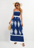 PRETTYGARDEN Summer Dress for Women Floral Sundress Spaghetti Strap Flowy Beach Vacation Boho Maxi Dresses