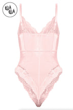 Underwire High Leg Lace Bodysuit in Blush
