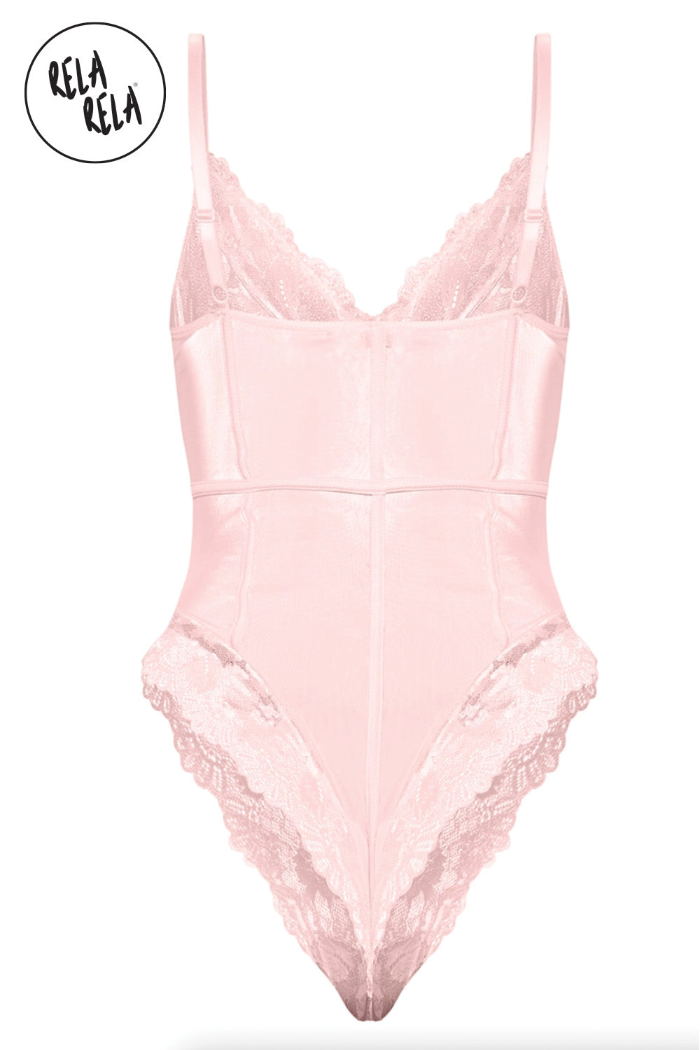 Underwire High Leg Lace Bodysuit in Blush