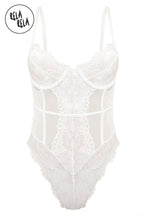 Underwire High Leg Lace Bodysuit in White