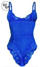 Underwire High Leg Lace Bodysuit in Royal Blue