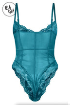 Underwire High Leg Lace Bodysuit in Emerald