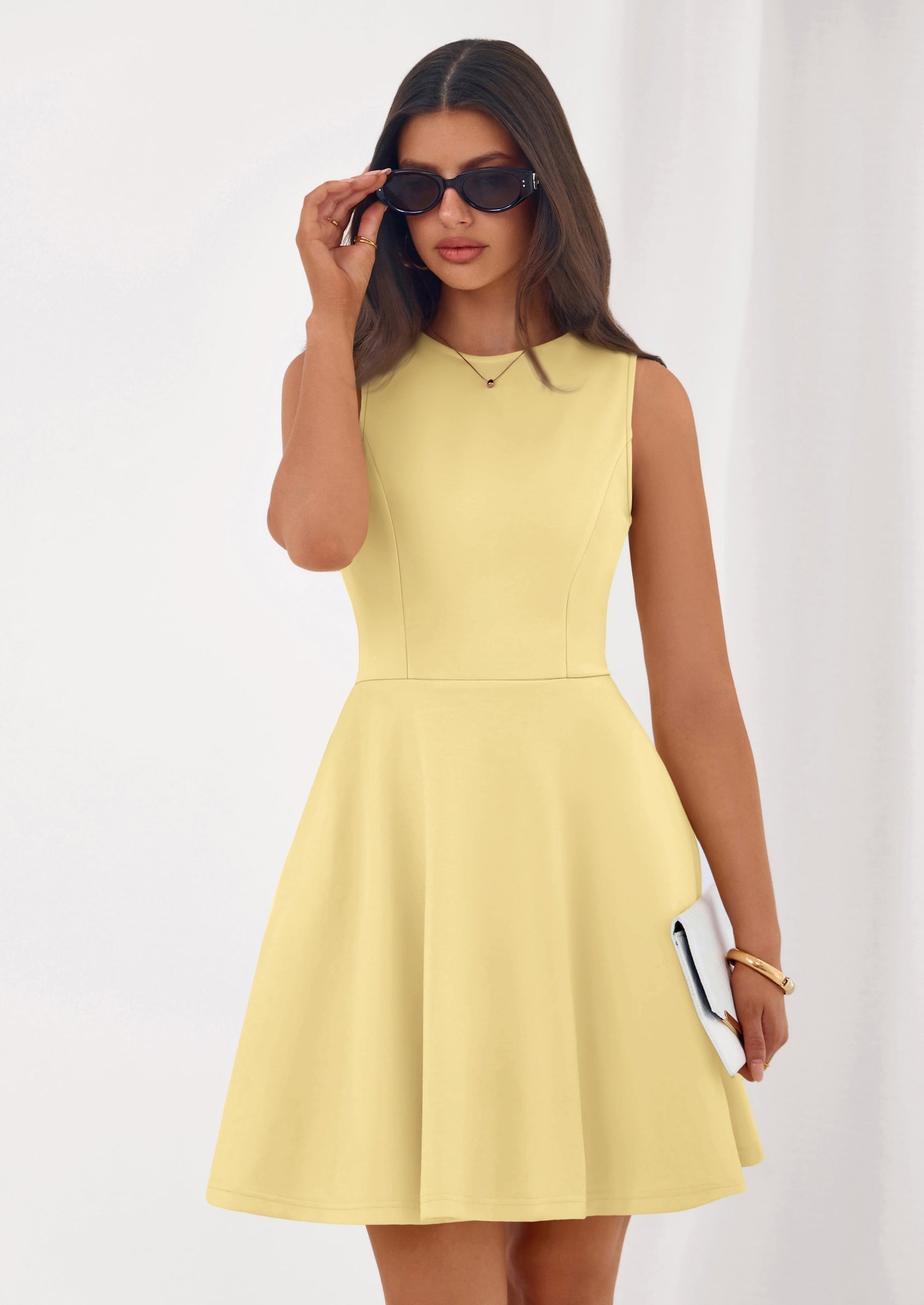 PRETTYGARDEN A Line Dresses for Women Elegant Classy Sleeveless Summer Short Tank Cocktail Party Spring Mini Dress