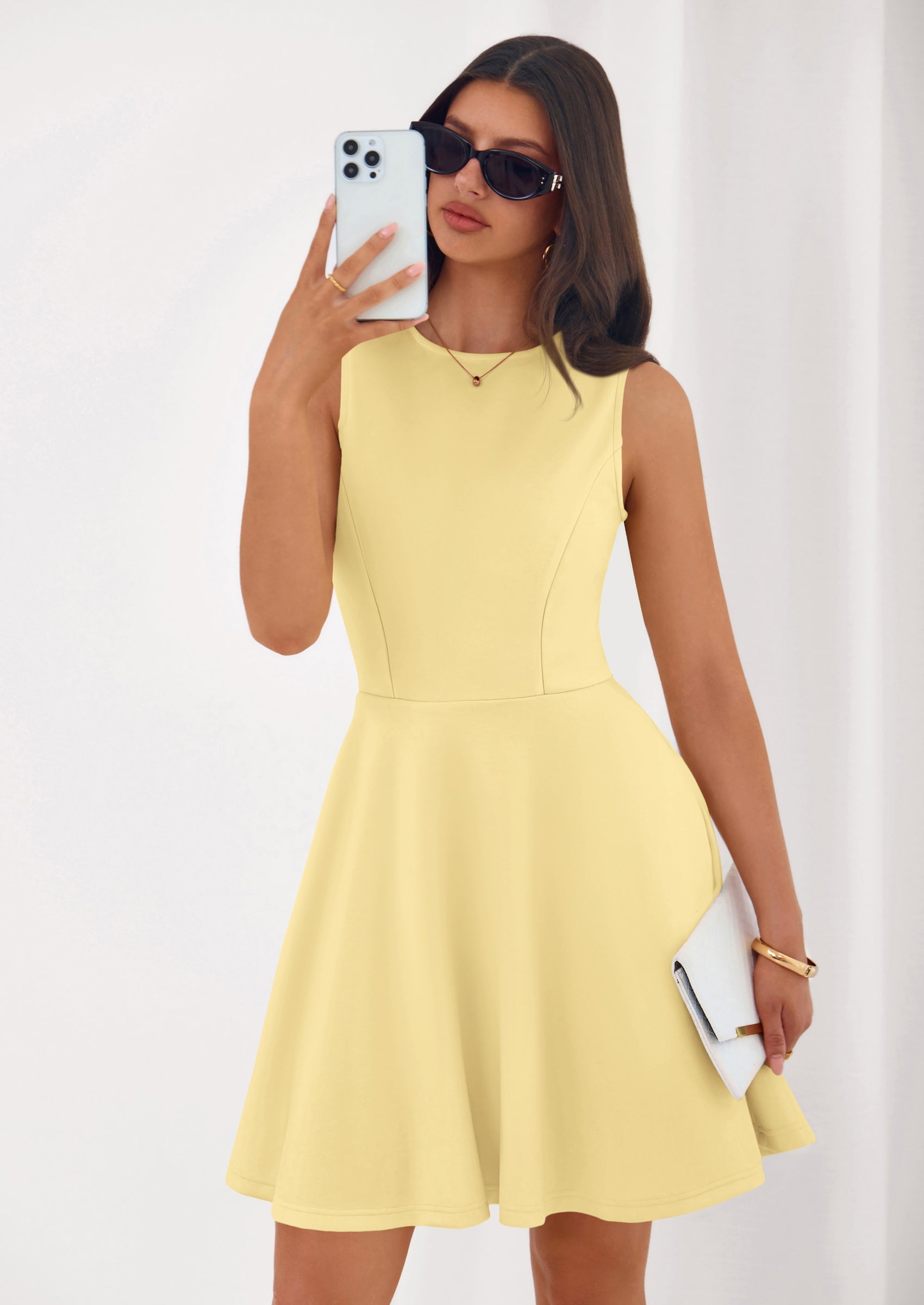 PRETTYGARDEN A Line Dresses for Women Elegant Classy Sleeveless Summer Short Tank Cocktail Party Spring Mini Dress