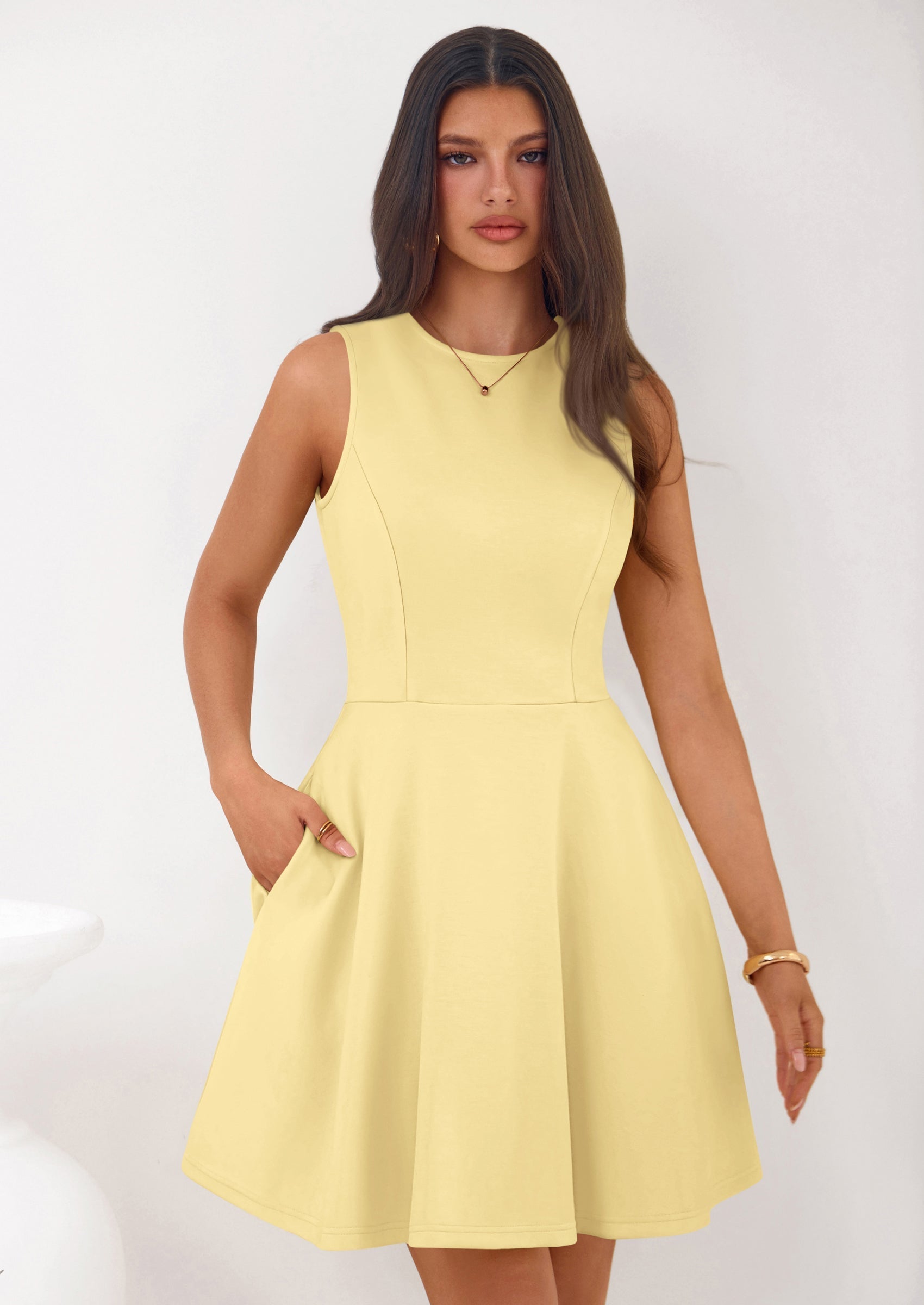 PRETTYGARDEN A Line Dresses for Women Elegant Classy Sleeveless Summer Short Tank Cocktail Party Spring Mini Dress