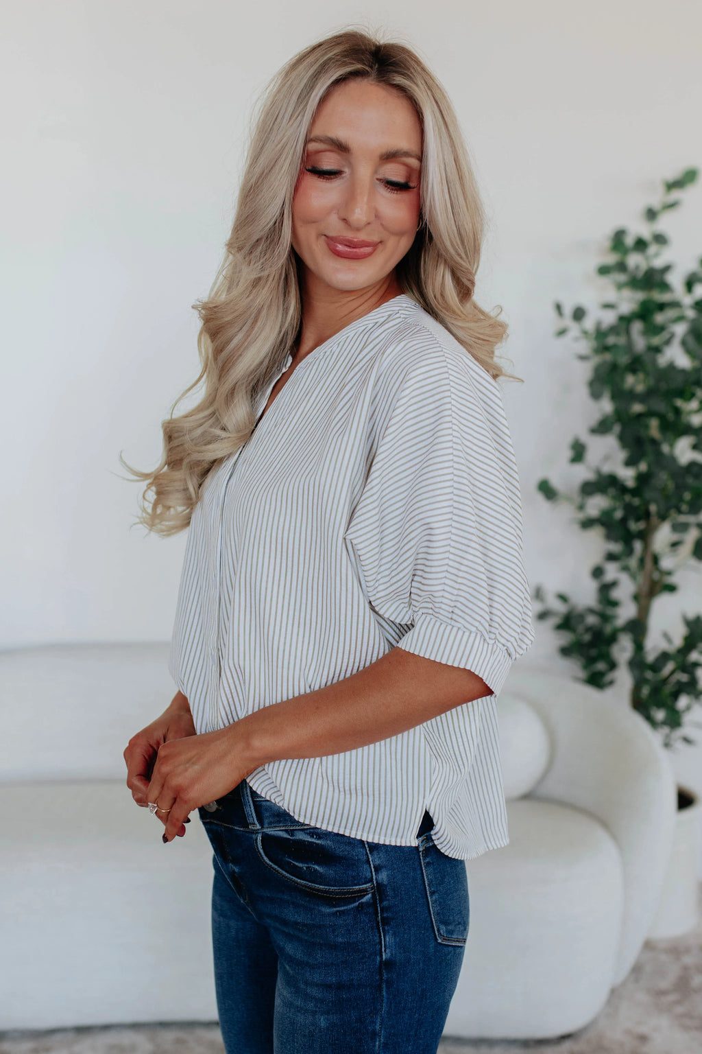 Lorraine Pinstripe Top