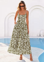 PRETTYGARDEN Womens Spring Boho Maxi Dress Eyelet Floral Long Flowy Sundresses Summer Beach Vacation Clothes