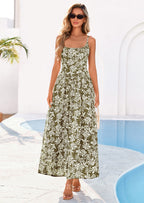 PRETTYGARDEN Womens Spring Boho Maxi Dress Eyelet Floral Long Flowy Sundresses Summer Beach Vacation Clothes