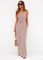 PRETTYGARDEN Summer Sets Women 2 Piece Outfits Matching Striped Loungewear Spring Airport Travel Beach Vacation Clothes