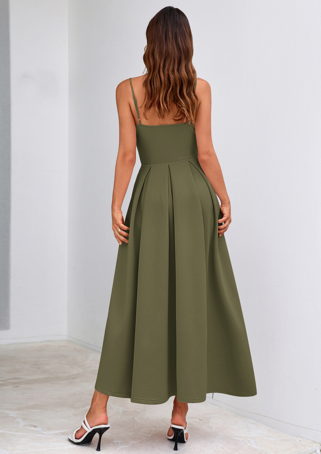 PRETTYGARDEN Cocktail Dresses for Women Spring Elegant Ruffle A Line Long Flowy Summer Formal Wedding Guest Maxi Dress