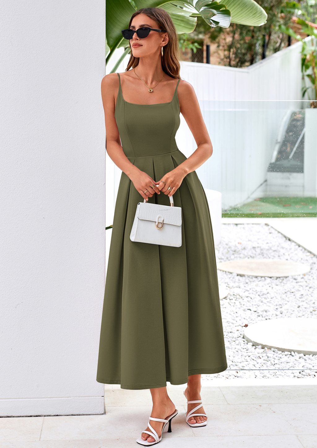 PRETTYGARDEN Cocktail Dresses for Women Spring Elegant Ruffle A Line Long Flowy Summer Formal Wedding Guest Maxi Dress