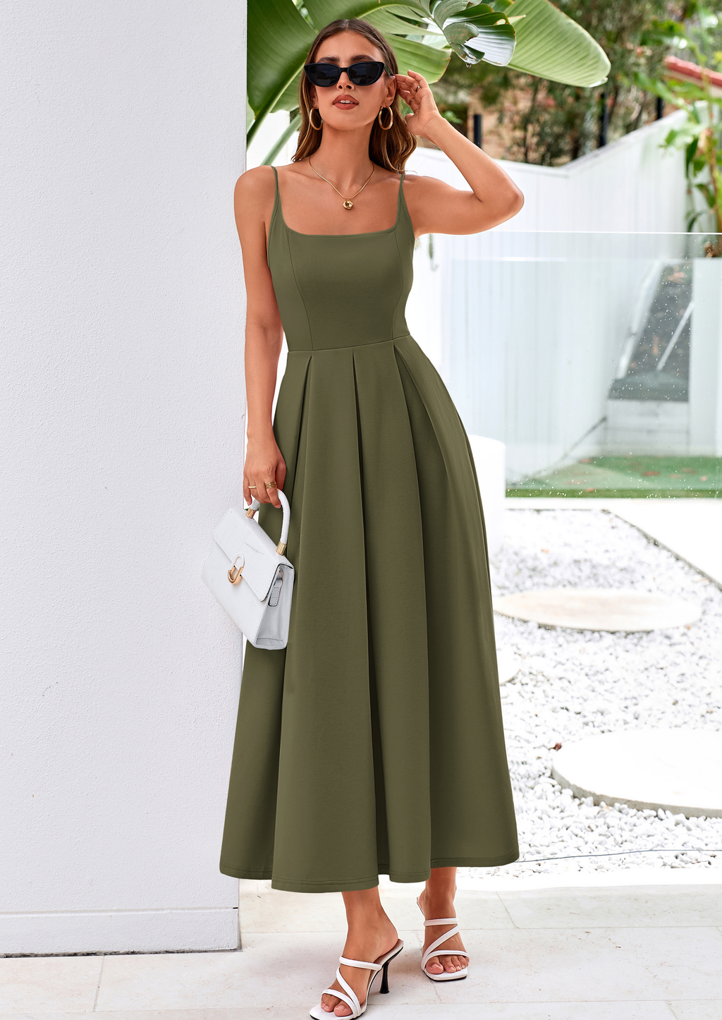 PRETTYGARDEN Cocktail Dresses for Women Spring Elegant Ruffle A Line Long Flowy Summer Formal Wedding Guest Maxi Dress