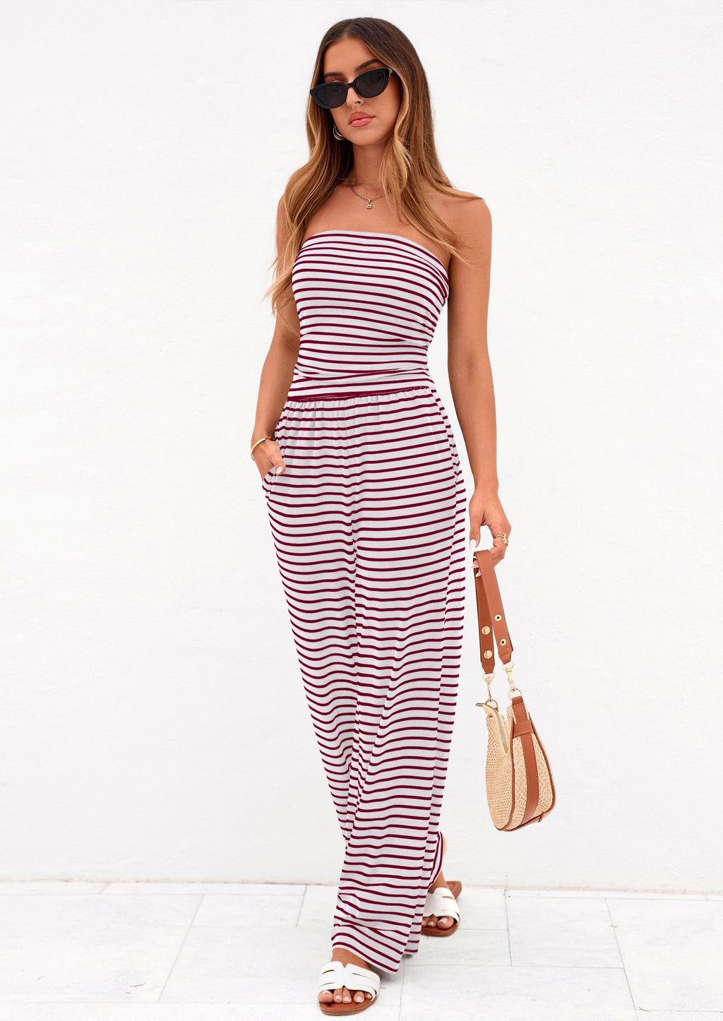 PRETTYGARDEN Summer Sets Women 2 Piece Outfits Matching Striped Loungewear Spring Airport Travel Beach Vacation Clothes