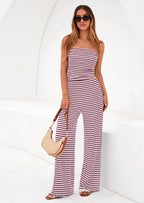 PRETTYGARDEN Summer Sets Women 2 Piece Outfits Matching Striped Loungewear Spring Airport Travel Beach Vacation Clothes