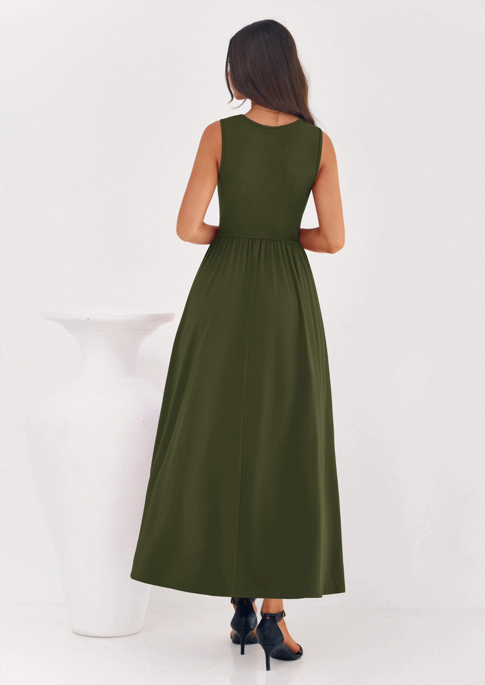 PRETTYGARDEN Summer Maxi Dresses for Women Sleeveless A Line Flowy Long Casual Sundress Wedding Guest Fashion Clothing