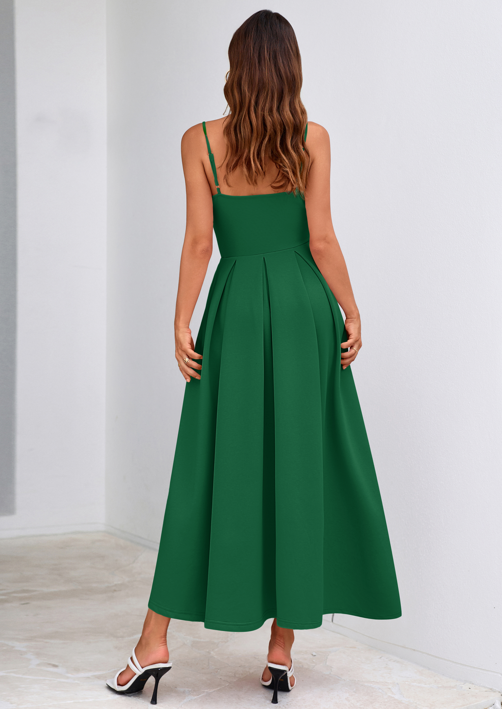 PRETTYGARDEN Cocktail Dresses for Women Spring Elegant Ruffle A Line Long Flowy Summer Formal Wedding Guest Maxi Dress