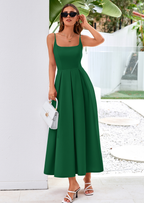 PRETTYGARDEN Cocktail Dresses for Women Spring Elegant Ruffle A Line Long Flowy Summer Formal Wedding Guest Maxi Dress