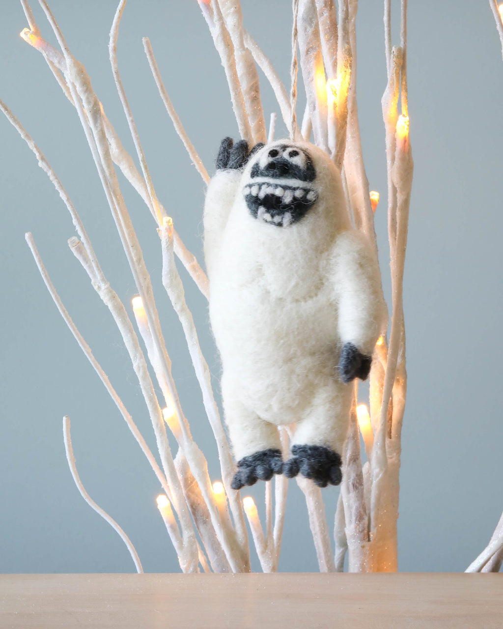 Handmade Felt Yeti Christmas Tree Ornament