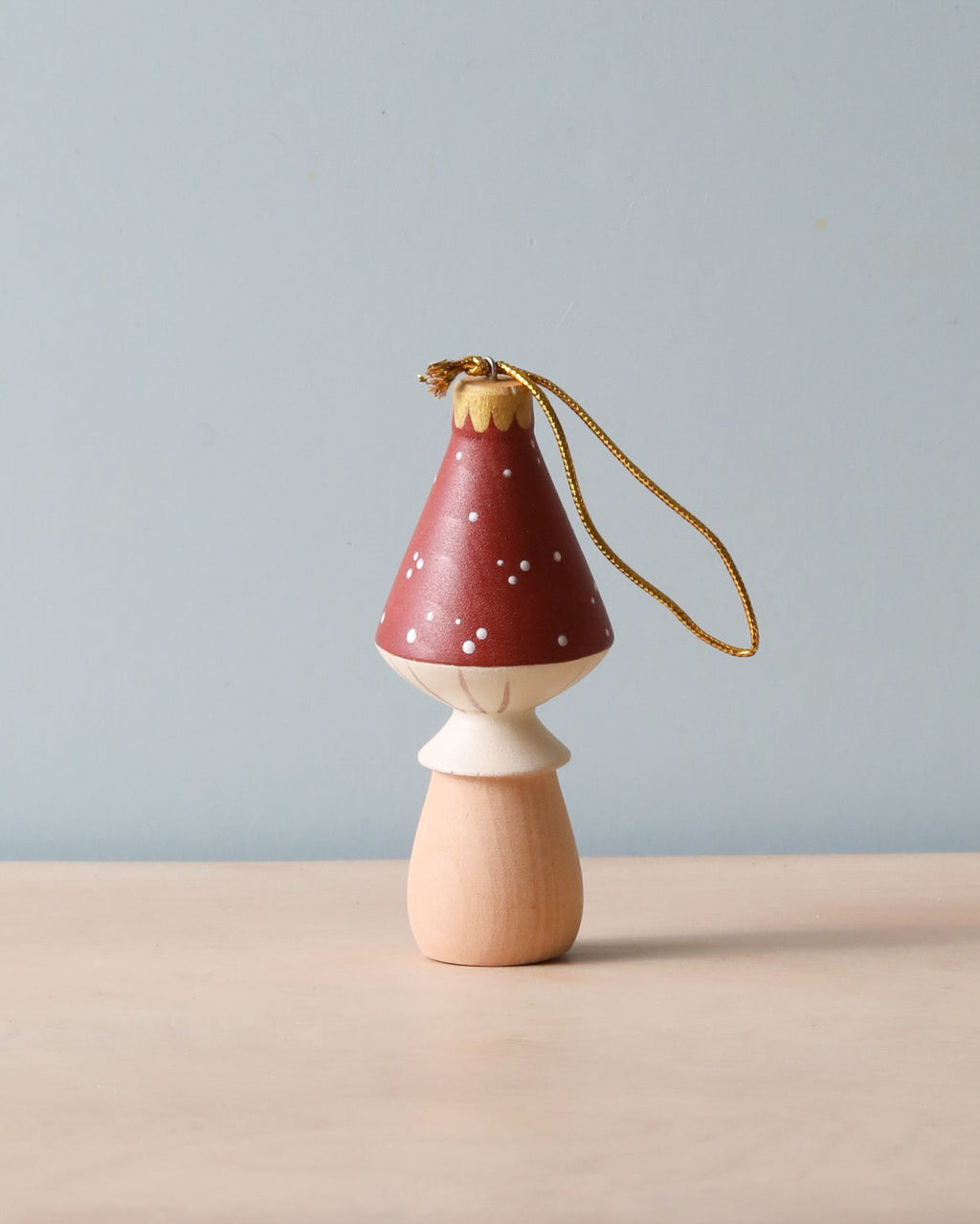 Handmade Wooden Mushroom Ornament