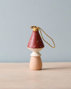 Handmade Wooden Mushroom Ornament